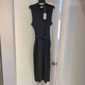 Vince Black Midi Dress with Waist Detail